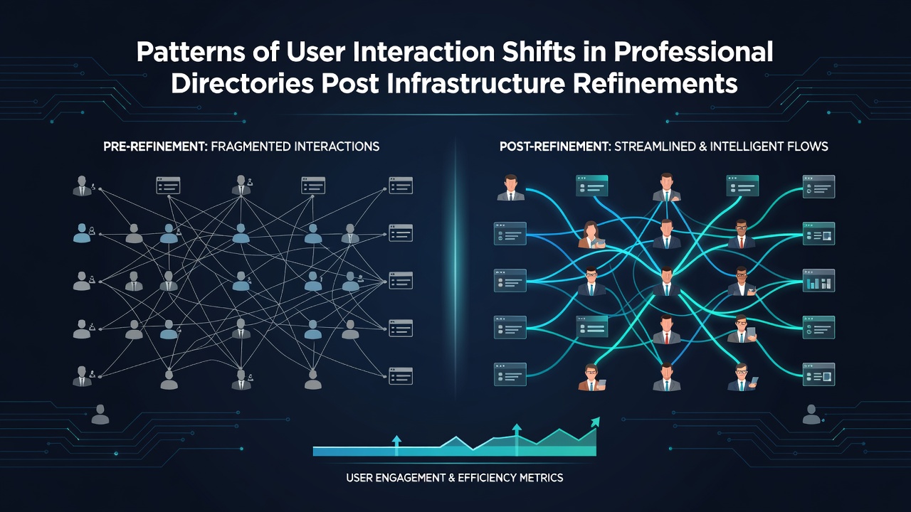 Patterns of User Interaction Shifts in Professional Directories Post Infrastructure Refinements